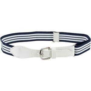 Hold’Em Baseball Belt Boys Leather Closure Elastic Adjustable Strap -Navy White